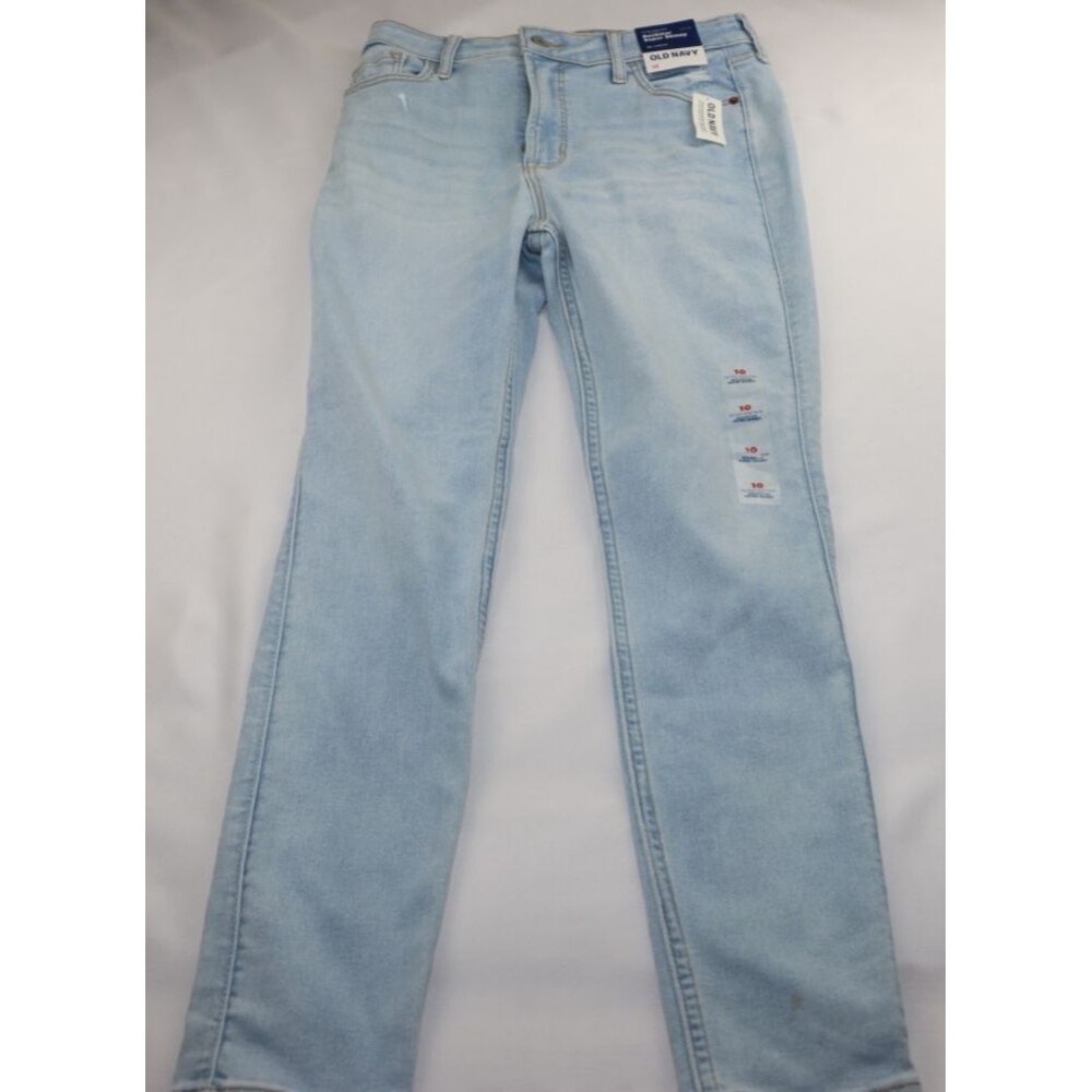 FM Jeans Size 10 Tall Old Navy Light Wash Blue Distressed Rockstar Super Skinny